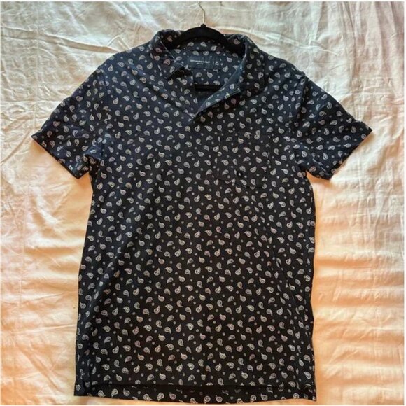 Abercrombie & Fitch Men's Collared Spit Neck Paisley Polo Size Medium - Picture 1 of 4